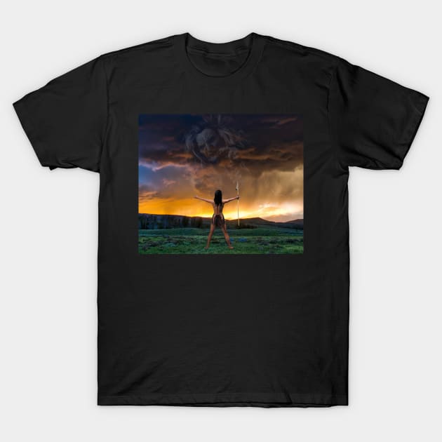 Indigenous Native American Storm God T-Shirt by Wanderer Bat